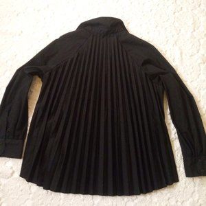 New Banana Republic Plisse Pleat Back Button  Blouse Collared Shirt Large Women